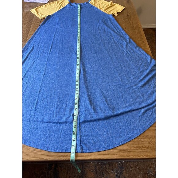 LulaRoe T Shirt Maxi Dress Hi Low Multicolor Size Medium Preppy Loungewear Beach - Picture 8 of 10